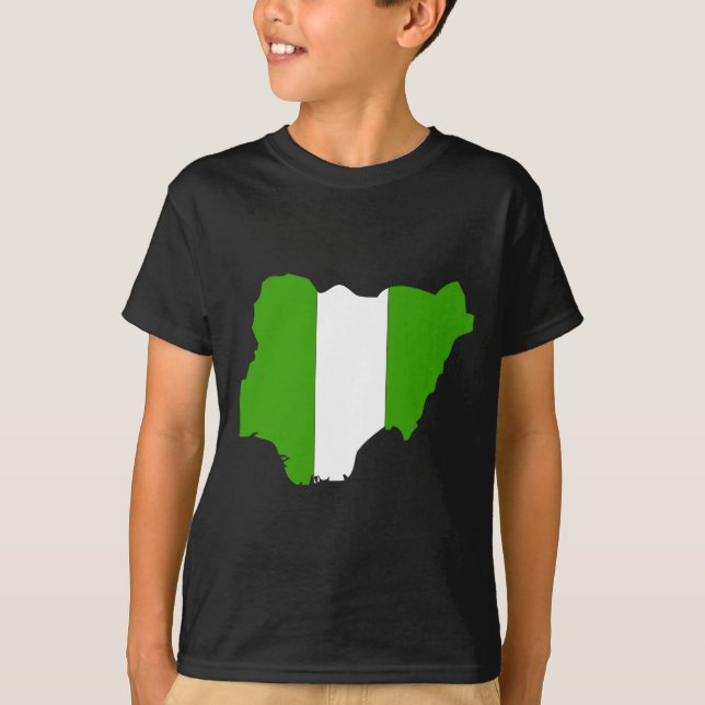Nigeria-Flaggenkarte T-Shirt (Vorderseite)
