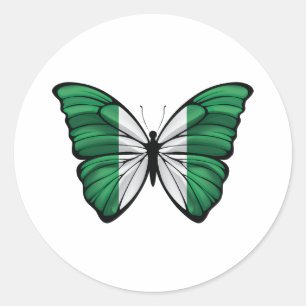 Nigeria Hypolimnas Butterfly Runder Aufkleber