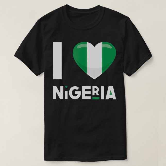Nigeria I Liebe Nigeria Flaggen Afrika Herz Nigeri T-Shirt (Design vorne)