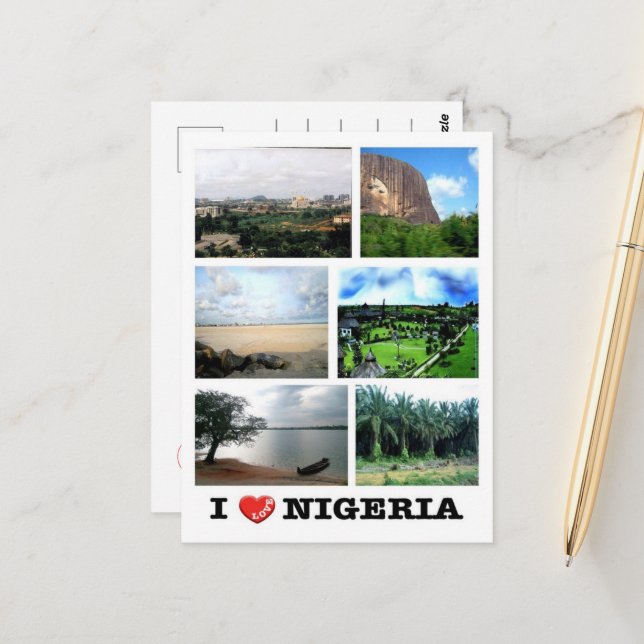 Nigeria - I Liebe - Postkarte (Vorderseite/Rückseite Beispiel)