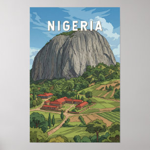 Nigeria Illustration Reise Kunst Vintage Poster