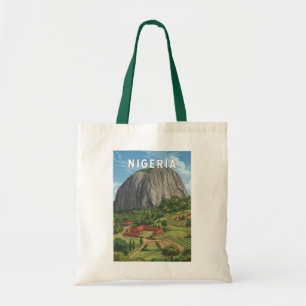 Nigeria-Illustration Reise Kunst Vintage Tragetasche