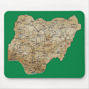 Nigeria-Karte Mousepad