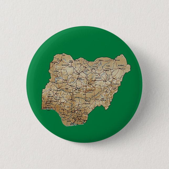 Nigeria-Karten-Knopf Button (Vorderseite)