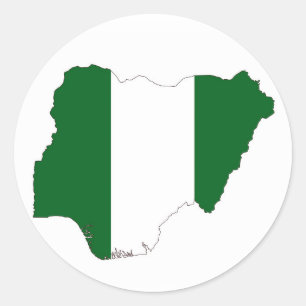 Nigeria-Landesflaggekarten-Formsymbol Runder Aufkleber