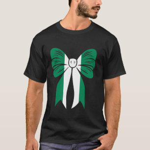 Nigeria Mädchen Kokette Schleife Band Stolz Afrika T-Shirt
