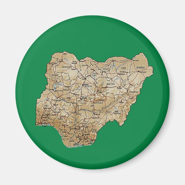 Nigeria Map Magnet (Vorne)