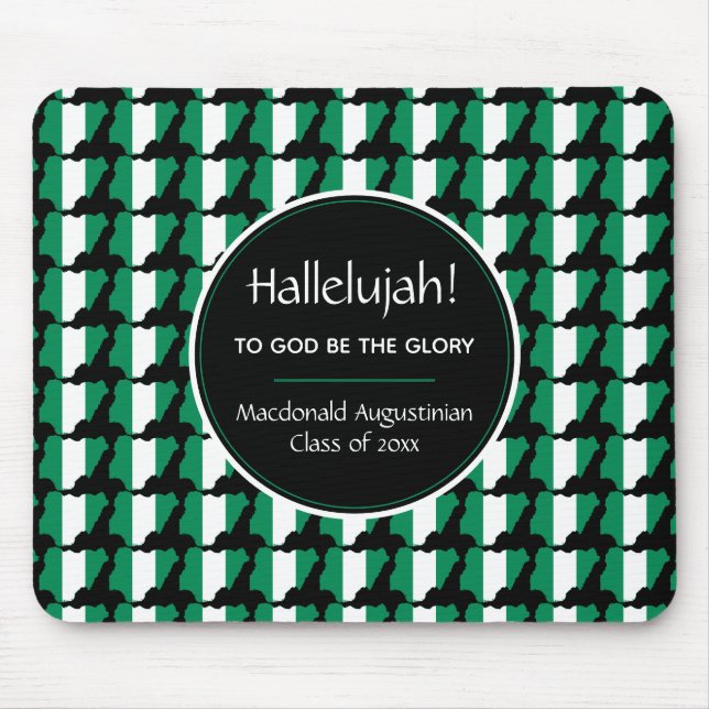 NIGERIA Map Patriotic Graduate Custom HALLELUJAH Mousepad (Vorne)