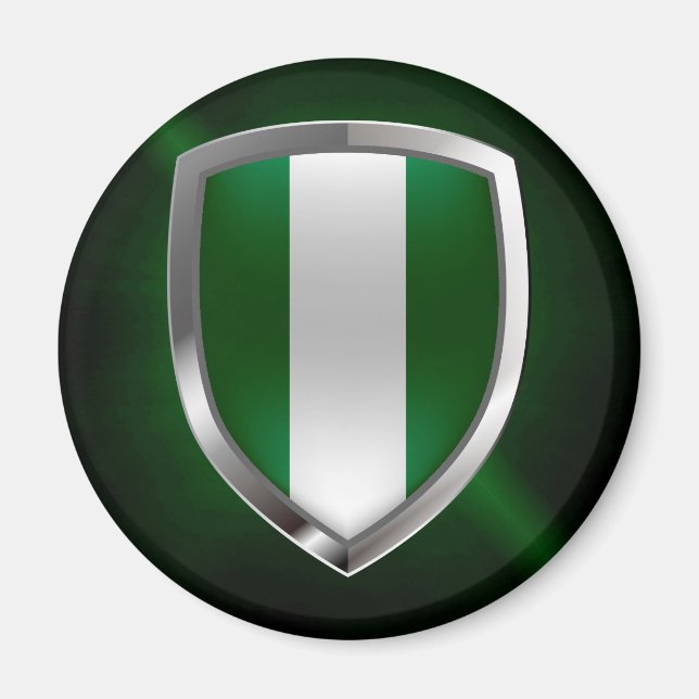 Nigeria Metallic Emblem Magnet (Vorne)