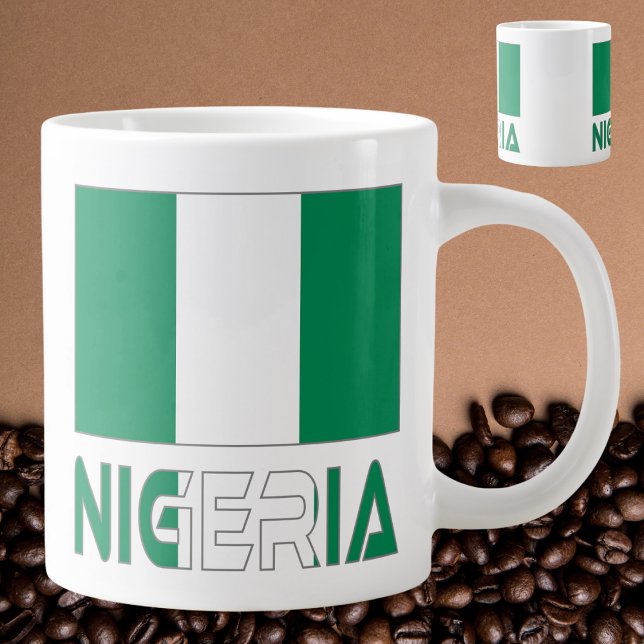 Nigeria mit nigerianischer Flagge Jumbo-Tasse (Von Creator hochgeladen)
