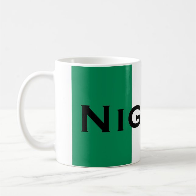 Nigeria mit nigerianischer Flagge (Westafrika) Kaffeetasse (Links)