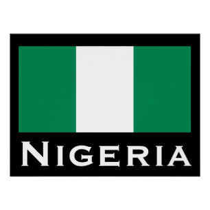 Nigeria mit nigerianischer Flagge (Westafrika) Poster