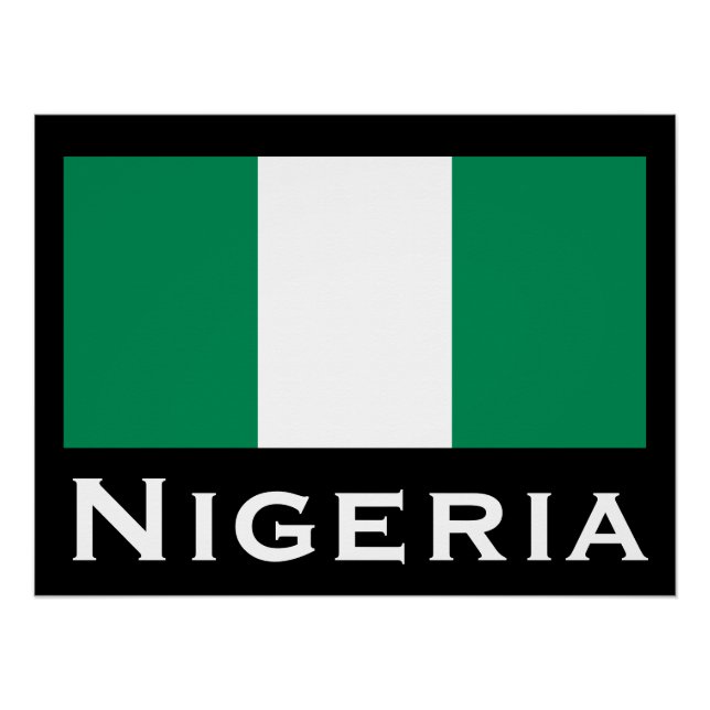 Nigeria mit nigerianischer Flagge (Westafrika) Poster (Vorderseite)