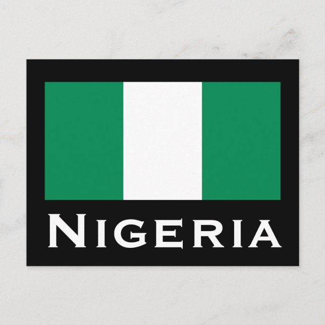 Nigeria mit nigerianischer Flagge (Westafrika) Postkarte (Vorderseite)