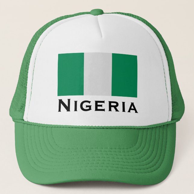 Nigeria mit nigerianischer Flagge (Westafrika) Truckerkappe (Vorderseite)