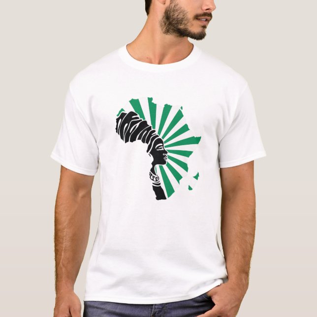 Nigeria - Nigerianische Flagge Afrikas Karte für d T-Shirt (Vorderseite)