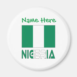 Nigeria Nigerianische Flagge Grün Personalisierung Magnet
