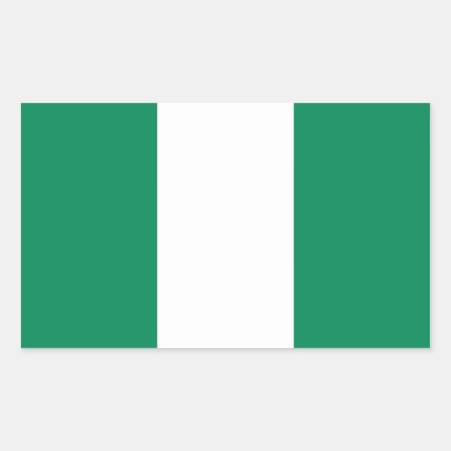 Nigeria/nigerianische Flagge Rechteckiger Aufkleber (Vorderseite)