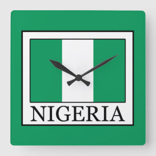Nigeria Quadratische Wanduhr