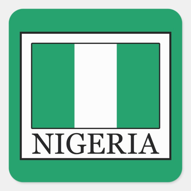 Nigeria Quadratischer Aufkleber (Vorderseite)