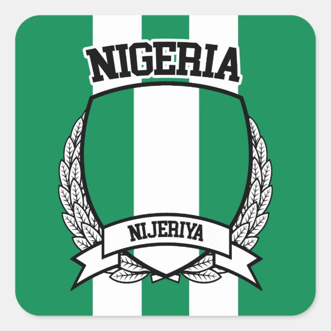 Nigeria Quadratischer Aufkleber (Vorderseite)