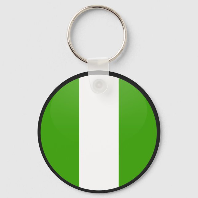 Nigeria Qualitätsflaggenkreislauf Schlüsselanhänger (Vorderseite)