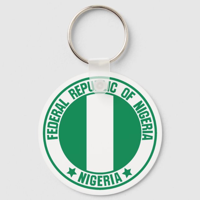 Nigeria Round Emblem Schlüsselanhänger (Vorderseite)