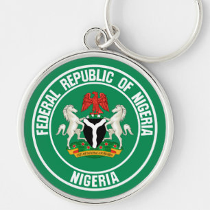 Nigeria Round Emblem Schlüsselanhänger