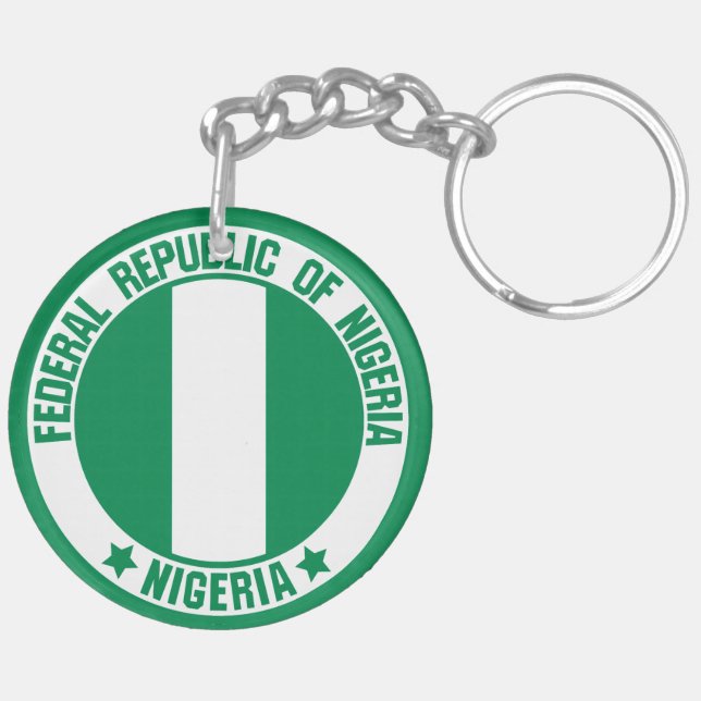 Nigeria Round Emblem Schlüsselanhänger (Rückseite rechts)