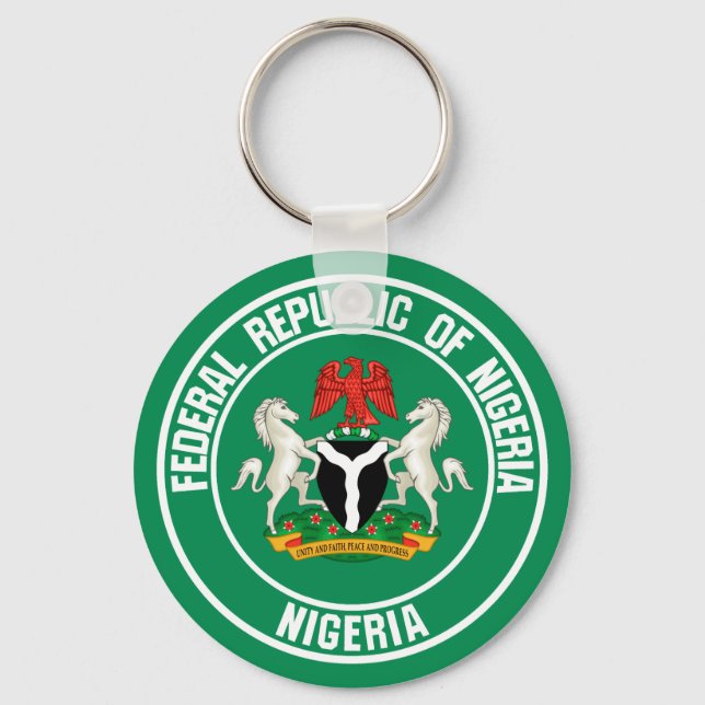Nigeria Round Emblem Schlüsselanhänger (Vorderseite)