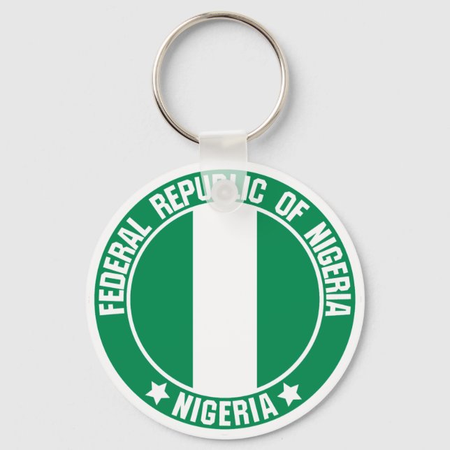 Nigeria Round Emblem Schlüsselanhänger (Vorderseite)