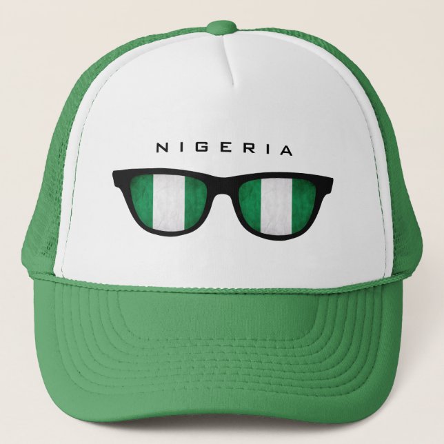 Nigeria Shades Custom Hats Truckerkappe (Vorderseite)