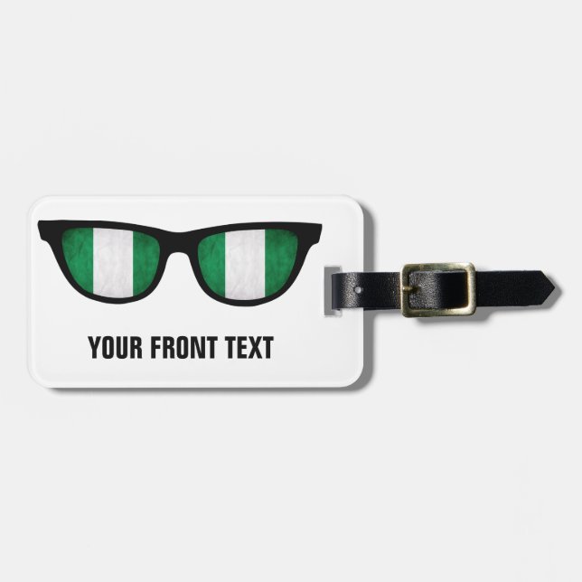 Nigeria Shades Zollmarke für Gepäck Gepäckanhänger (Vorderseite horizontal)