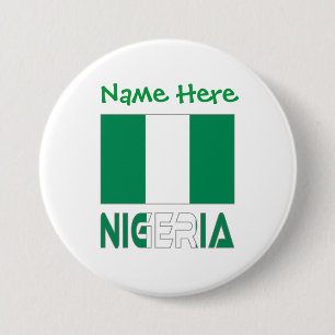 Nigeria und Nigerias fahnen grüne Personalisierung Button