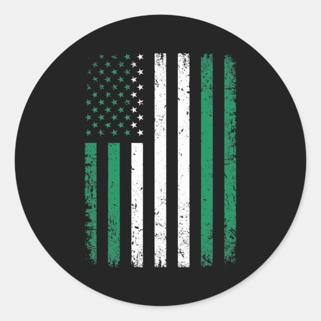 Nigeria USA Flag 4. Juli Amerikanische Nigerianer Runder Aufkleber (Vorderseite)