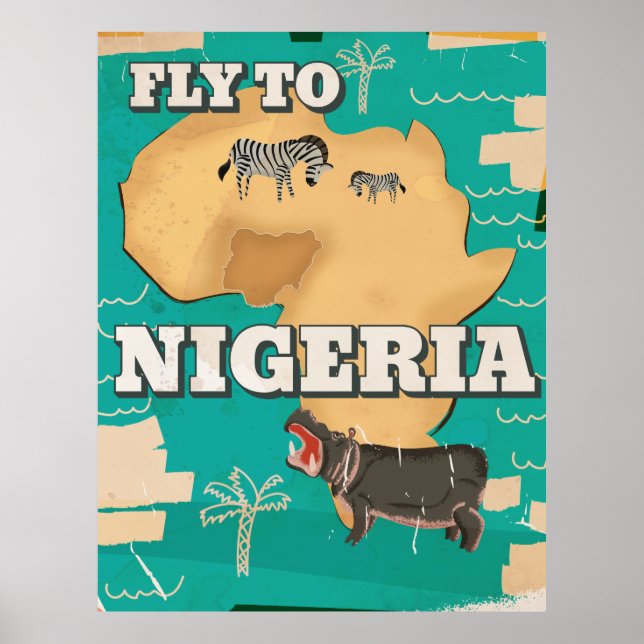 Nigeria Vintage Travel Poster (Vorne)