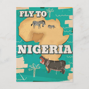 Nigeria Vintage Travel Poster Postkarte