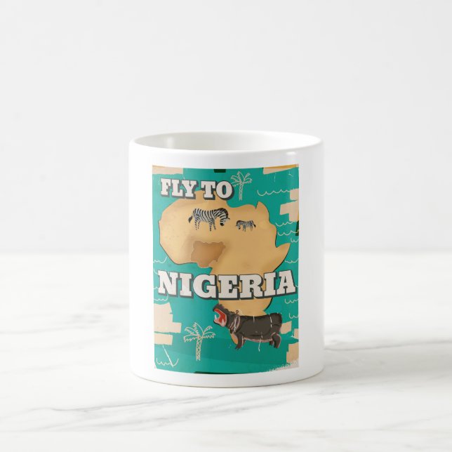 Nigeria Vintage Travel Poster Tasse (Mittel)