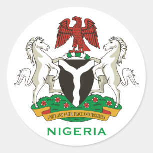 Nigeria - Wappen-Rundkleber Runder Aufkleber