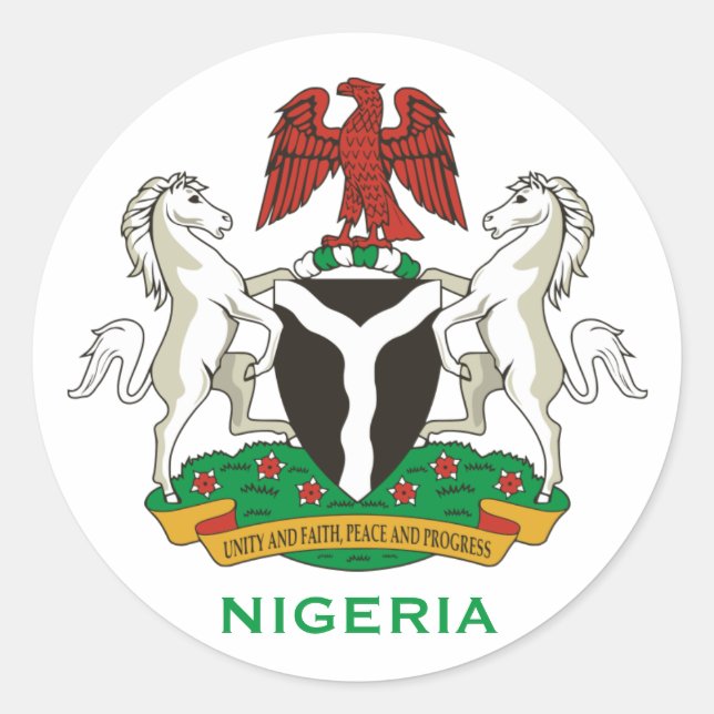 Nigeria - Wappen-Rundkleber Runder Aufkleber (Vorderseite)
