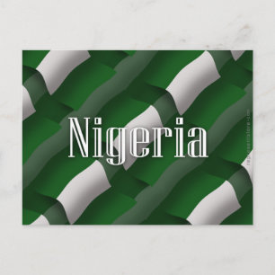 Nigeria Waving Flag Postkarte
