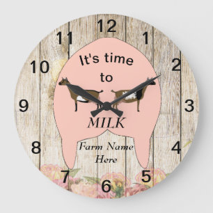 Nigerian Dwarf Dairy Goat Farm Udder Große Wanduhr