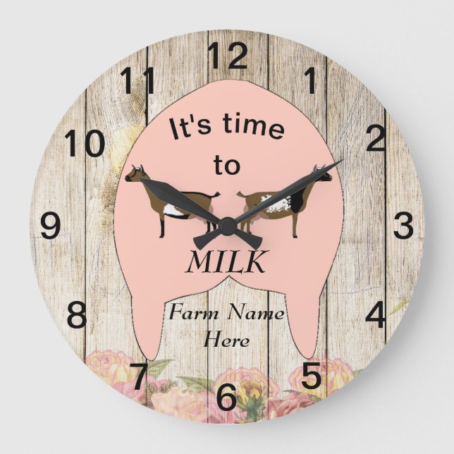 Nigerian Dwarf Dairy Goat Farm Udder Große Wanduhr (Vorderseite)