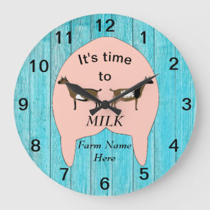 Nigerian Dwarf Dairy Goat Farm Udder Große Wanduhr