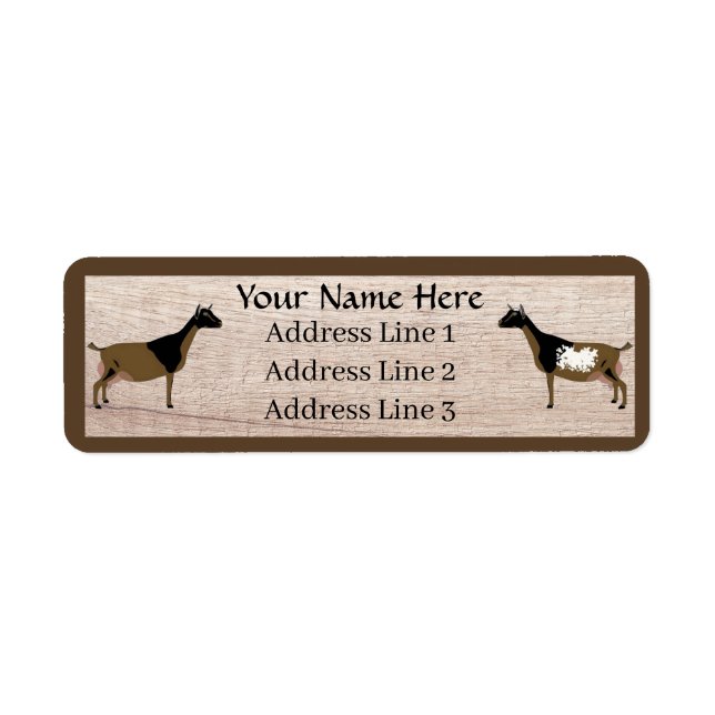 Nigerian Dwarf Dairy Goat Return Address Label (Vorne)