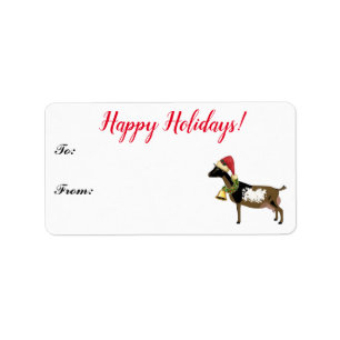 Nigerian Dwarf Dairy Goat Weihnachtsgeschenk Tag Adressaufkleber