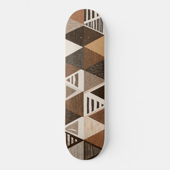 Nigerian patterns on a triangles background skateboard (Vorderseite)