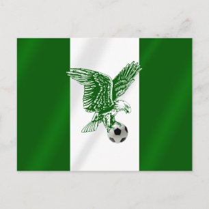 Nigerianische Fahne der Super Eagles in Nigeria Postkarte
