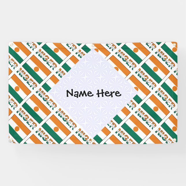 Nigerianische Fahne gezähmt schwarze Personalisier Banner (Horizontal)