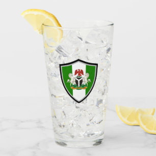 nigerianische Flagge Glas